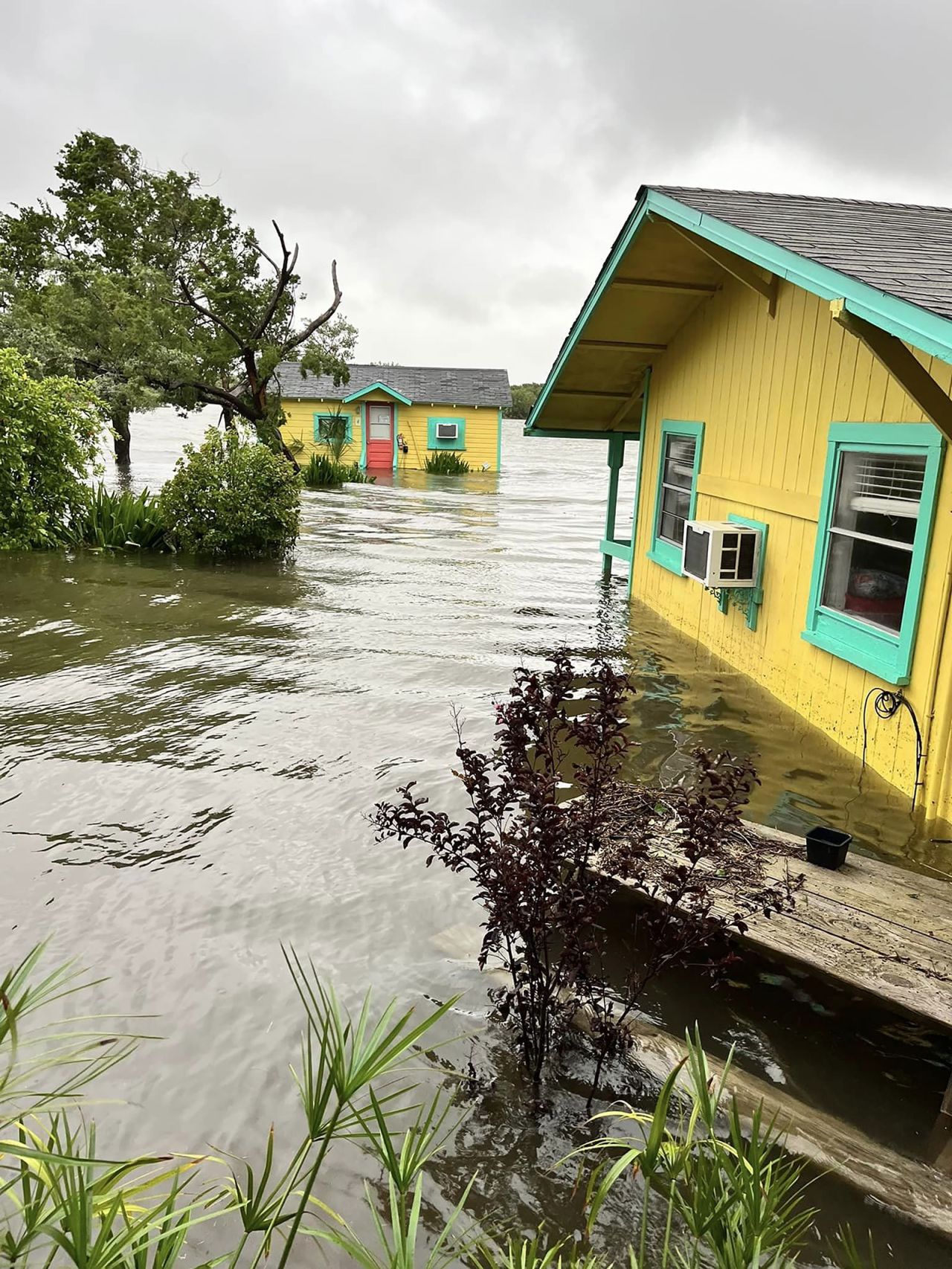 Flooding is seen at Firefly Resort Cottages in Cedar Key, Florida, on Monday. 