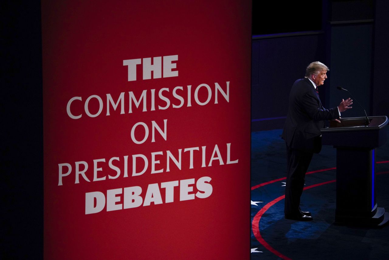 President Trump speaks during the first presidential debate in Cleveland on Tuesday, September 29.