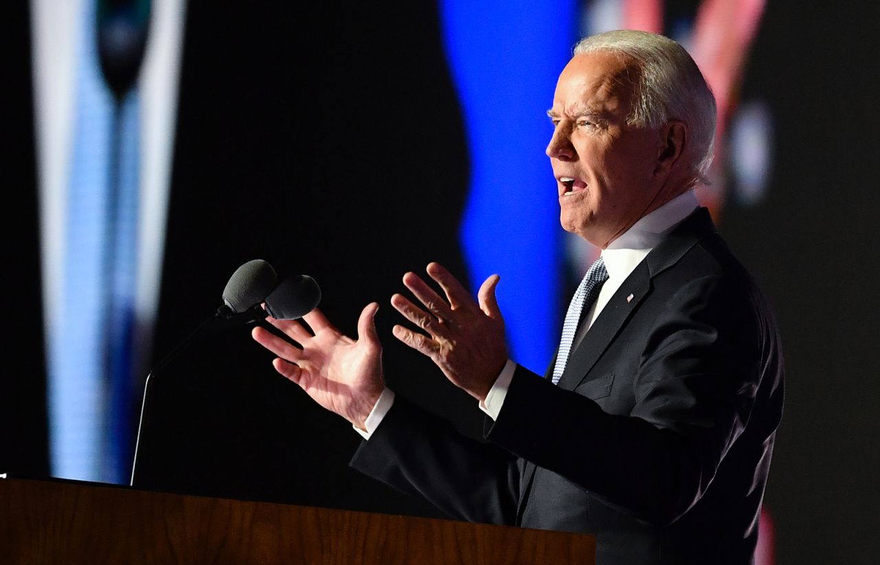 US President-elect Joe Biden delivers remarks in Wilmington, Delaware, on November 7.