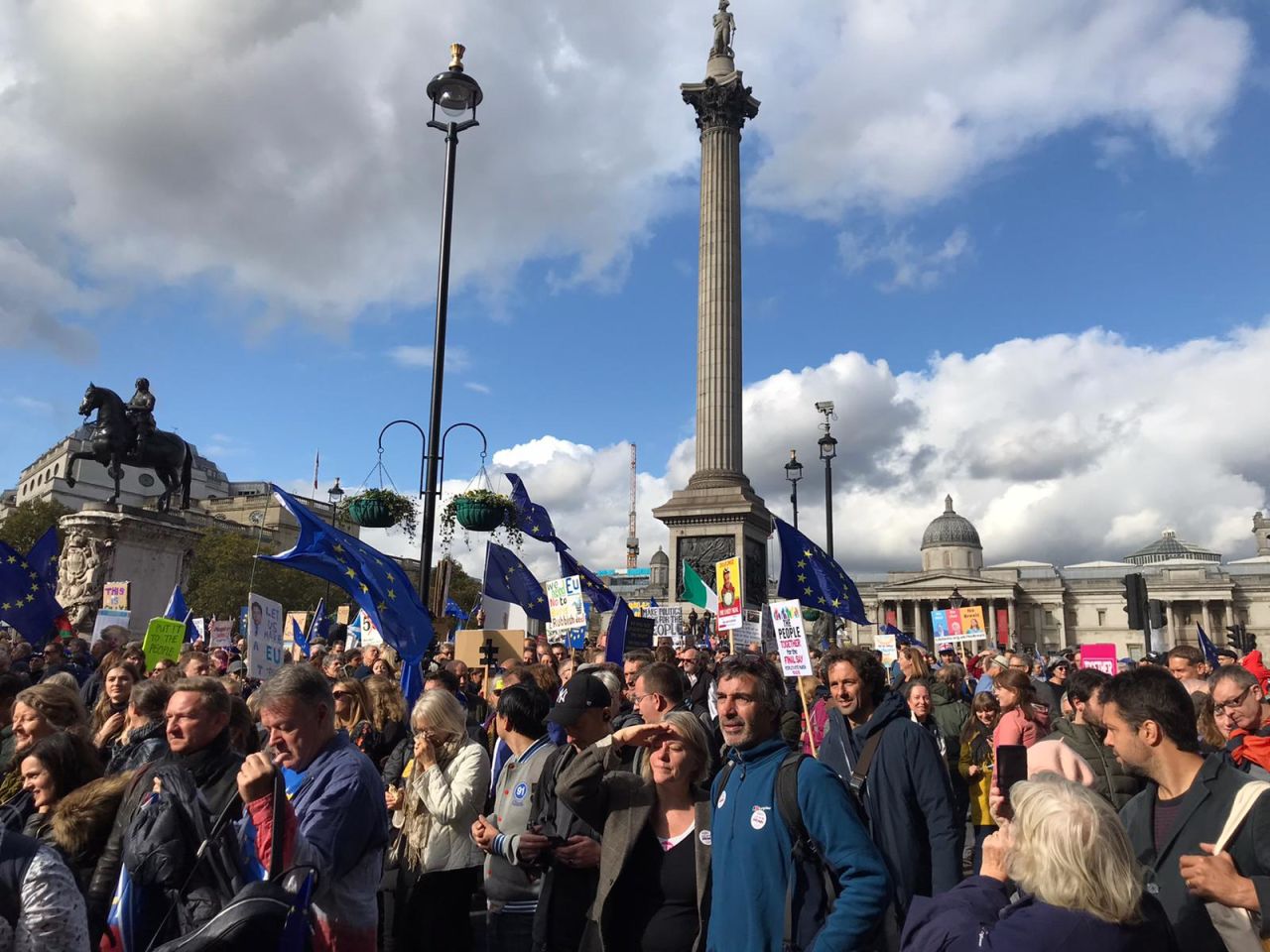 Crowds earlier in central London.