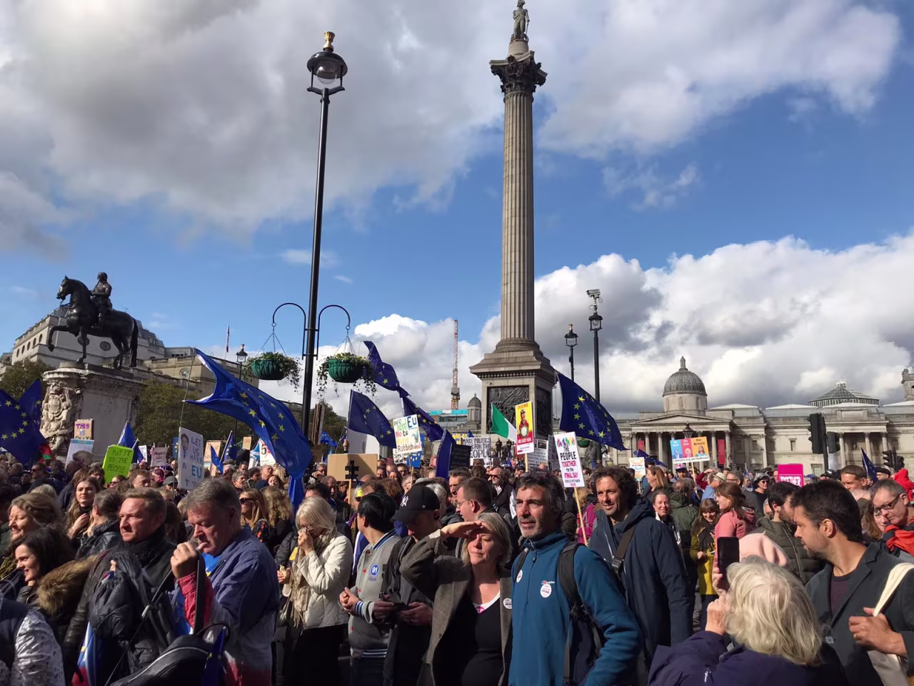 Crowds earlier in central London.