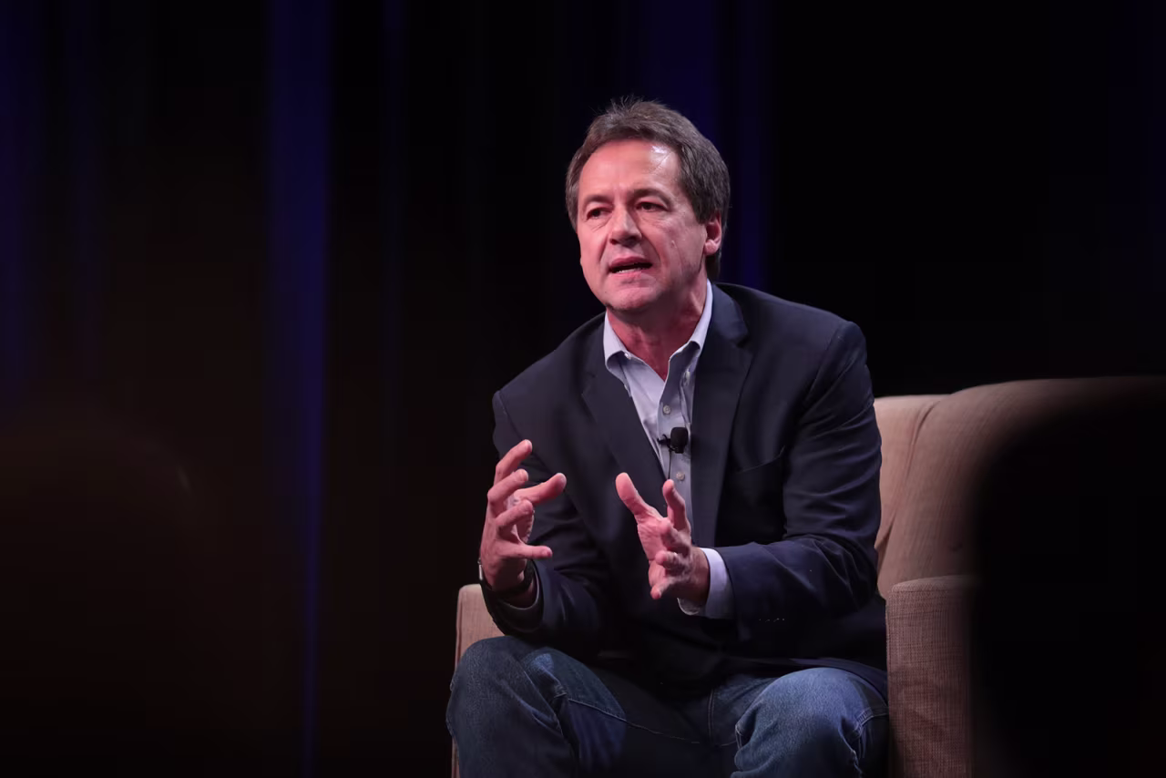 Montana Governor Steve Bullock speaks in Altoona, Iowa on October 13, 2019