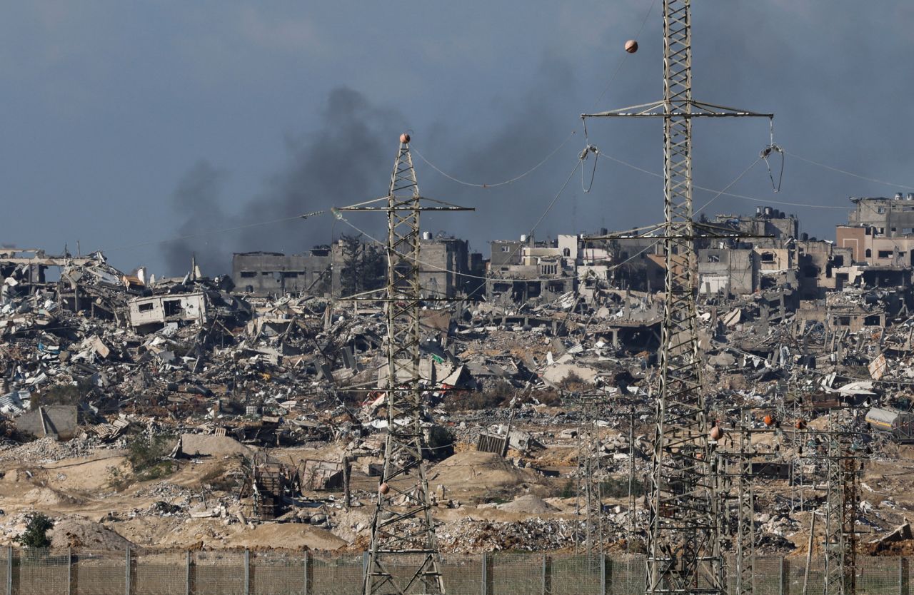 Smoke rises over?Gaza, as seen from southern Israel, on January 4.