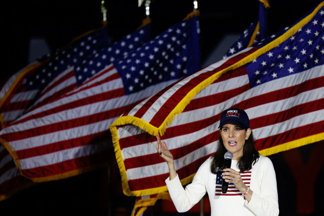 Nikki Haley speaks during a campaign rally in Mt. Pleasant, South Carolina, on February 23.?