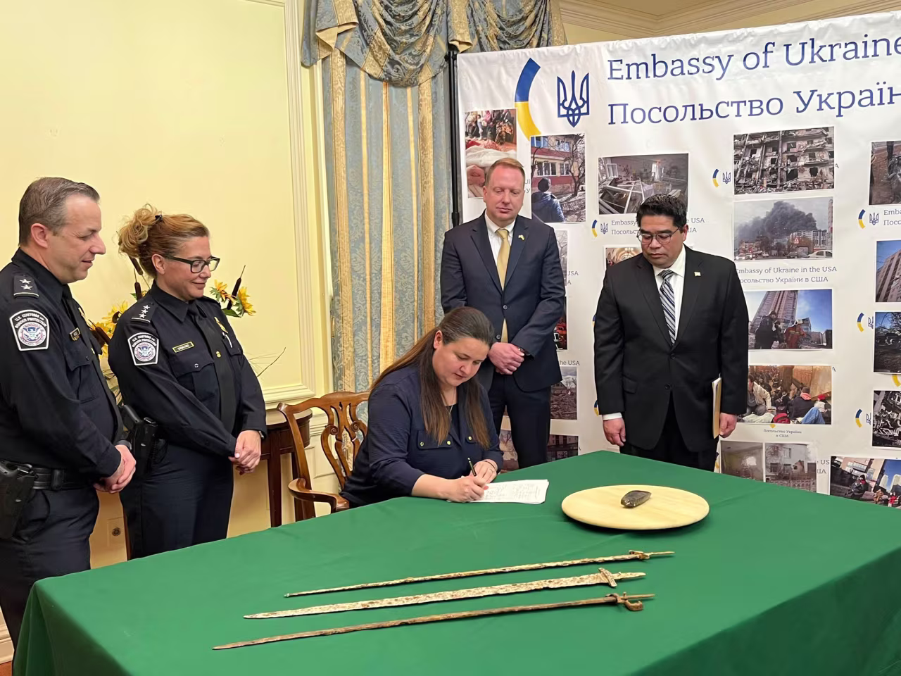 Stolen Ukrainian artifacts attempted to be smuggled into the US were seized by CBP officers and returned to the people of Ukraine, authorities said.