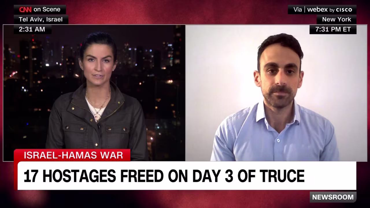 Moshe Lavi speaks during an interview with CNN.