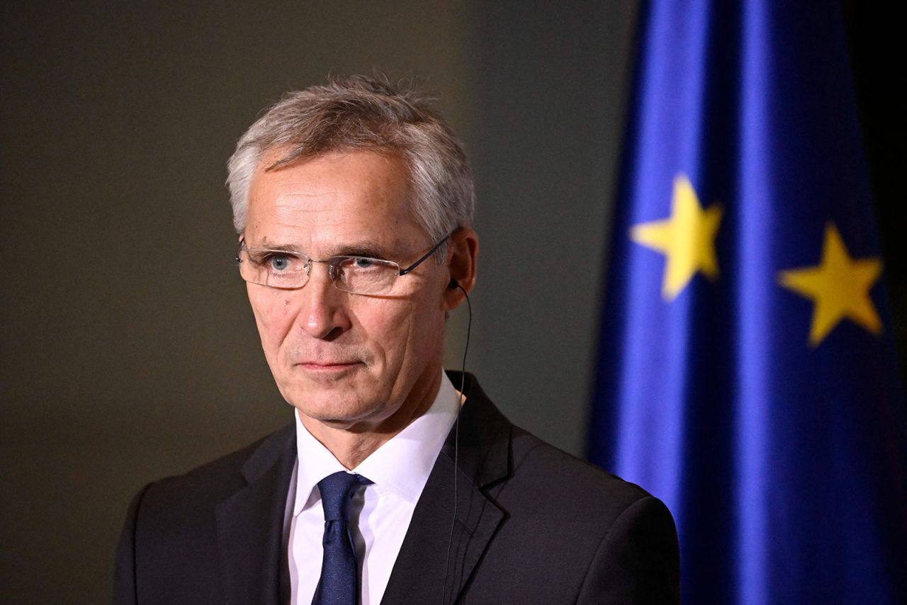 NATO’s General Secretary Jens Stoltenberg attends a press conference in Berlin, Germany, on December 1. 