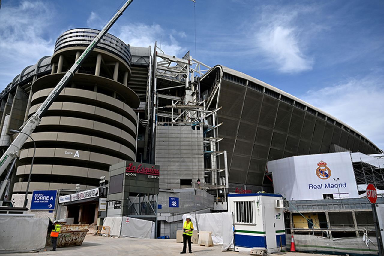 External view of the Santiago Bernabeu stadium, which started a renovation project in 2019. taken on March 12.