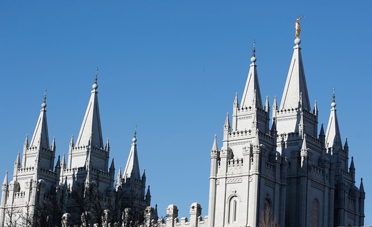 The Church of Jesus Christ of Latter-Day Saints, historic Mormon Salt Lake Temple?shown on December 17, 2019 in Salt Lake City, Utah.