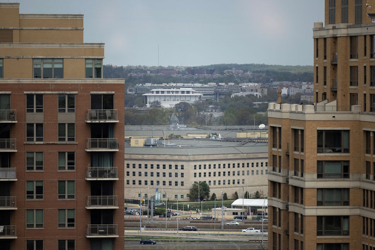 The?Pentagon?building is seen in Arlington, Virginia, on April 6.