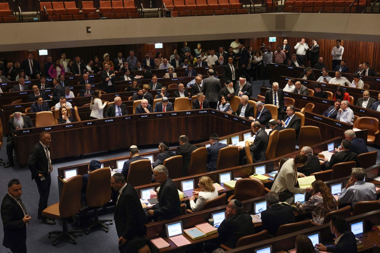 Israel's Parliament holds a session in Jerusalem on Monday.