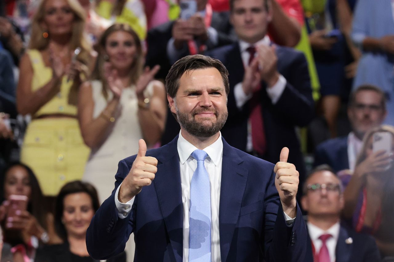 Sen. JD Vance, Republican vice presidential candidate, attends the first day of the Republican National Convention on Monday, July 15, in Milwaukee.