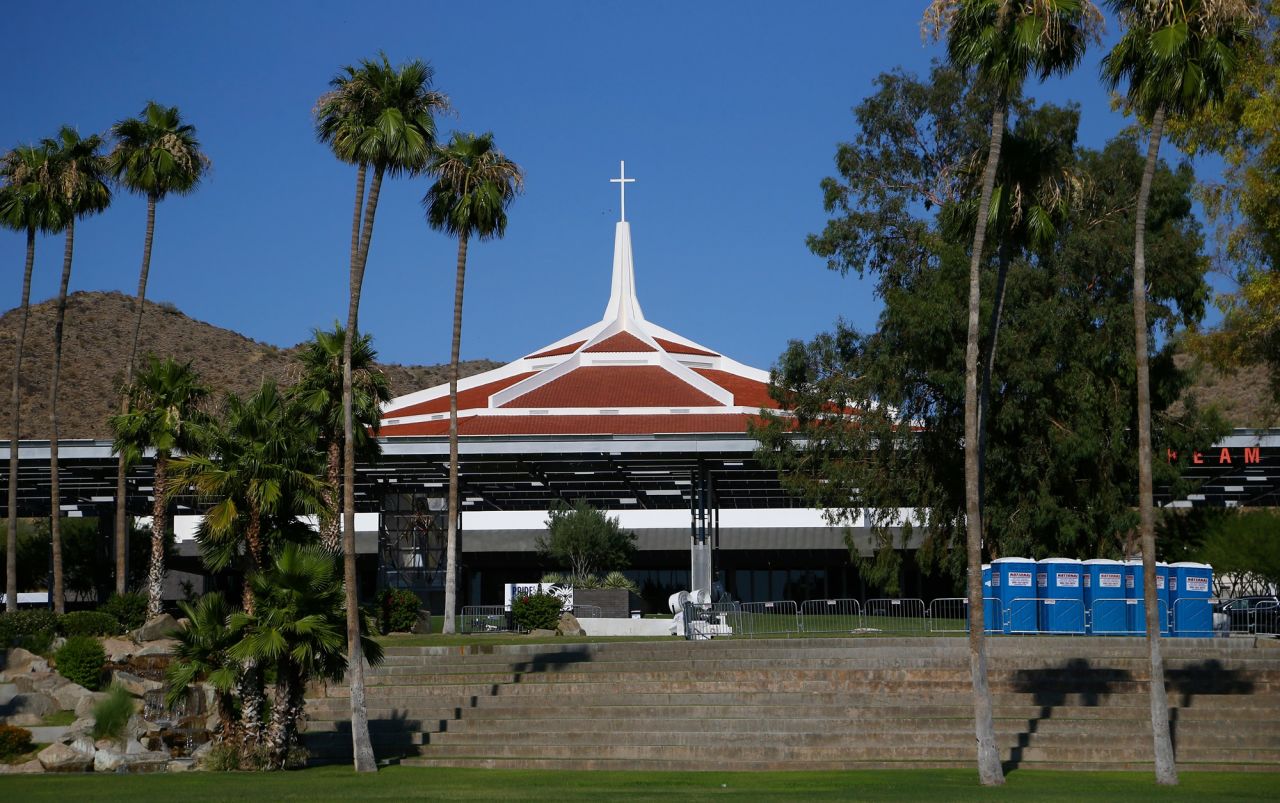 Dream City Church is seen on June 22 in Phoenix. The church will host the Students for Trump convention and get a visit from President Donald Trump on June 23.