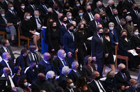 Family members arrive at the funeral for former Secretary of State Colin Powell at the Washington National Cathedral in Washington, DC on November 5, 2021. 
