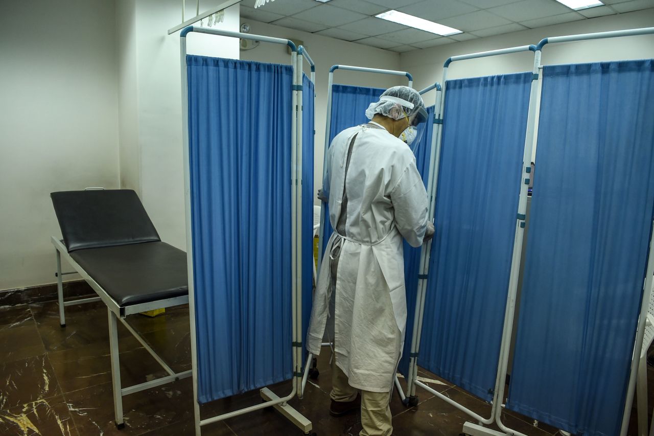 A health services staff member in an isolation ward at the Hamid Karzai International Airport in Kabul, Afghanistan on February 2.