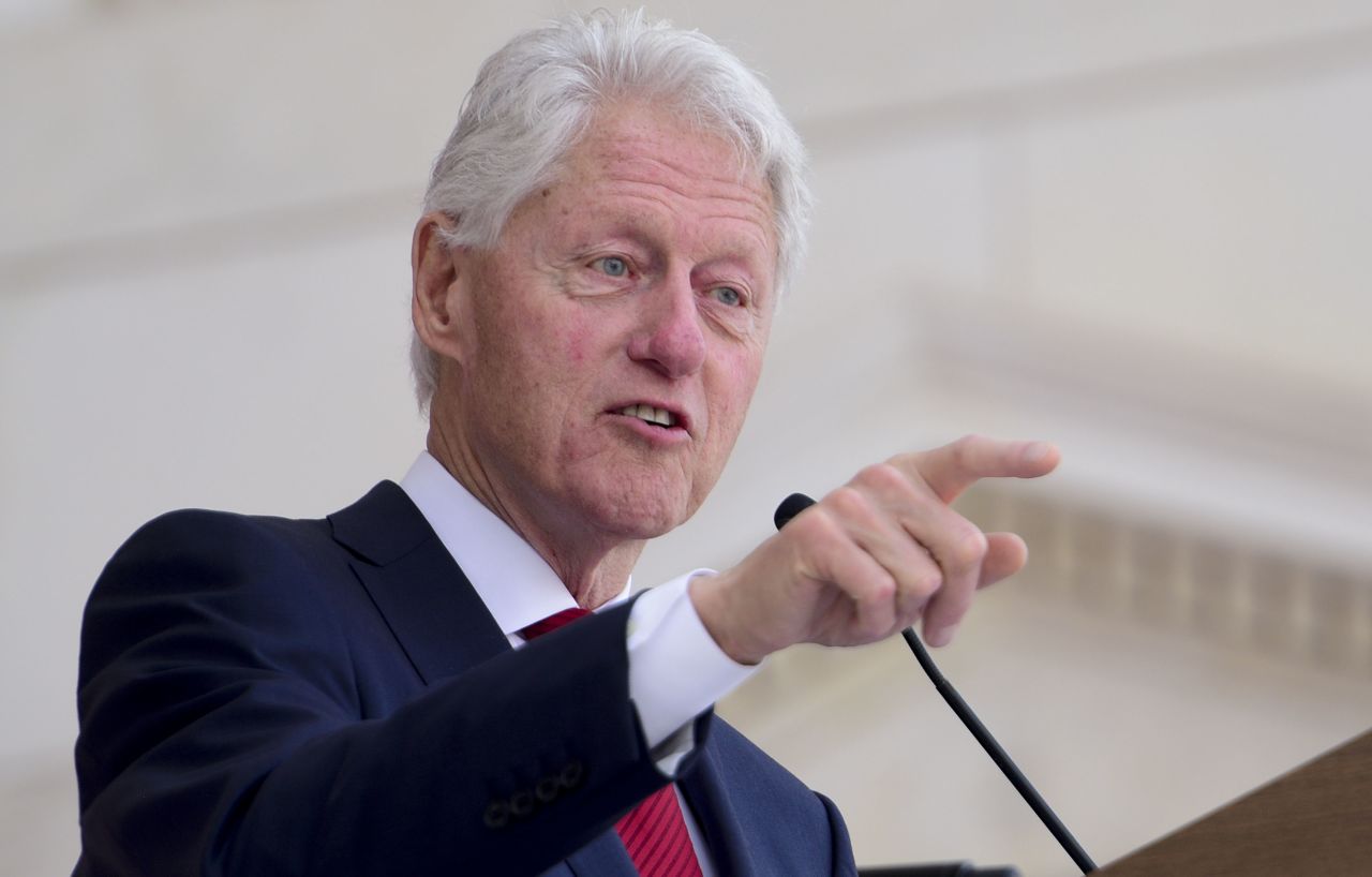 Former President Bill Clinton speaks during a Remembrance and Celebration of the Life & Enduring Legacy of Robert F. Kennedy event taking place at Arlington National Cemetery on June 6, 2018 in Arlington, Virginia.