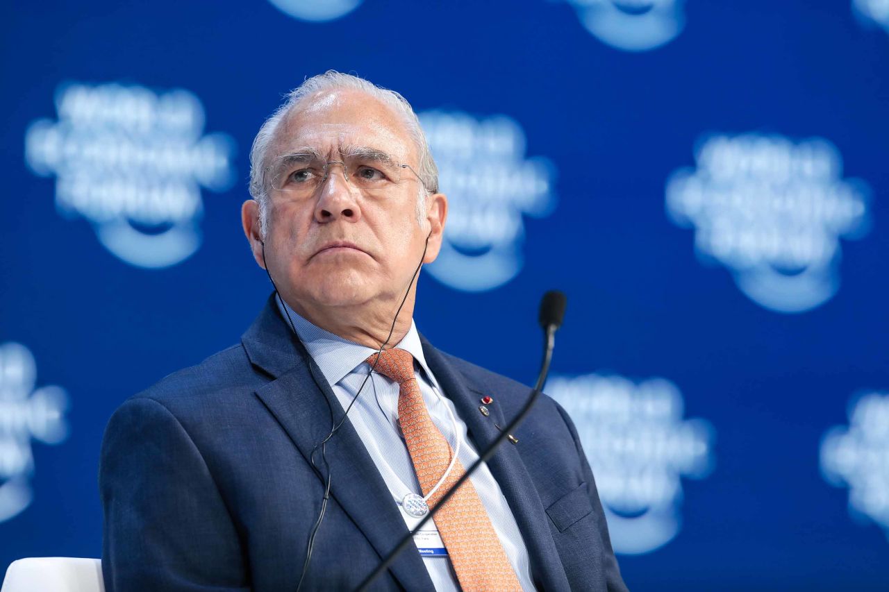 OECD Secretary-General Angel Gurría speaks in Davos, Switzerland, in January.