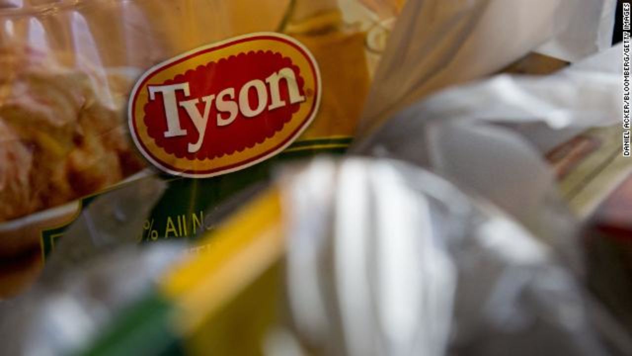 A bag of Tyson Foods frozen chicken is arranged for a photograph in Tiskilwa, Illinois, on Thursday, May 5, 2016.