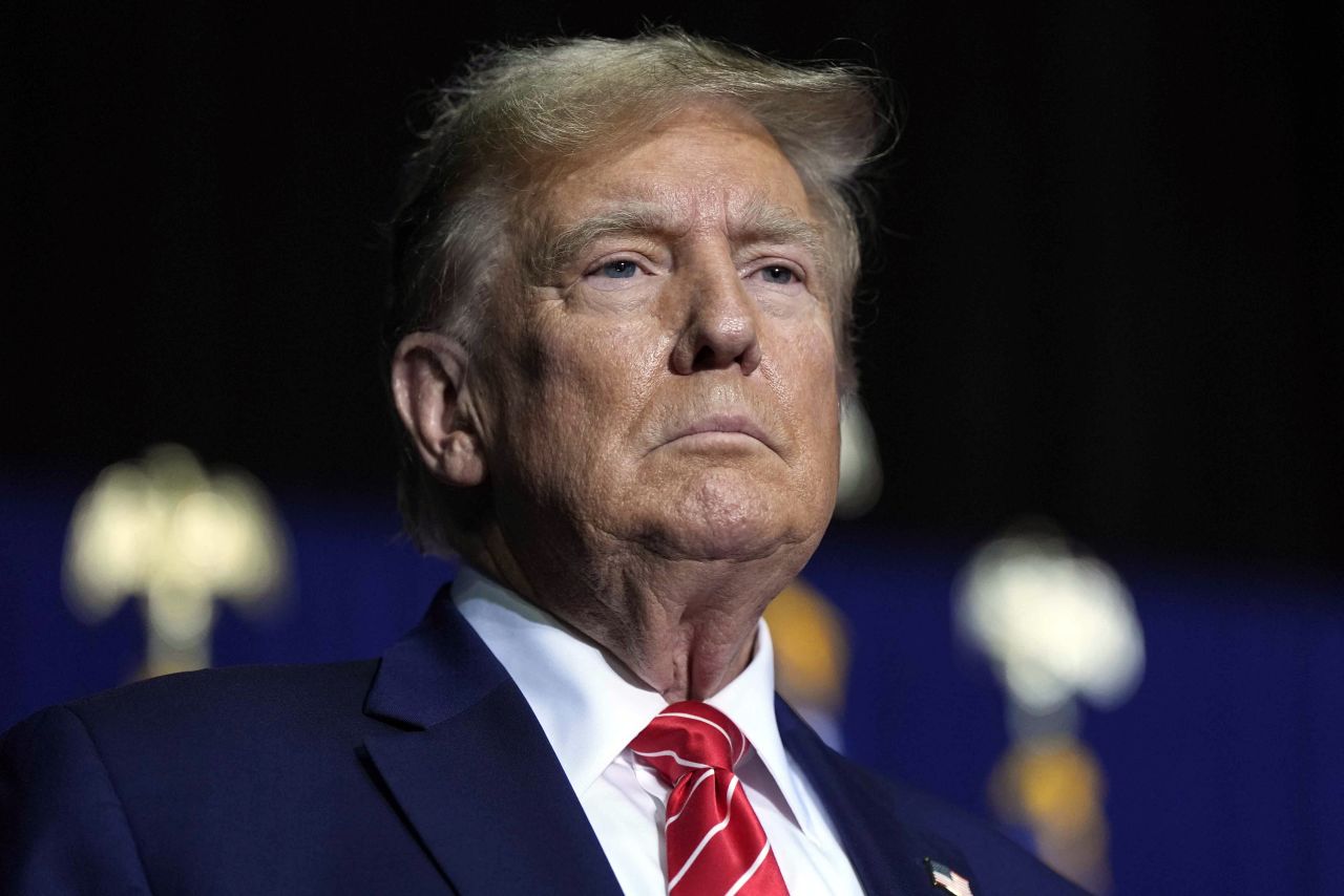 Former President Donald Trump holds a campaign rally in Rome, Georgia, on March 9.