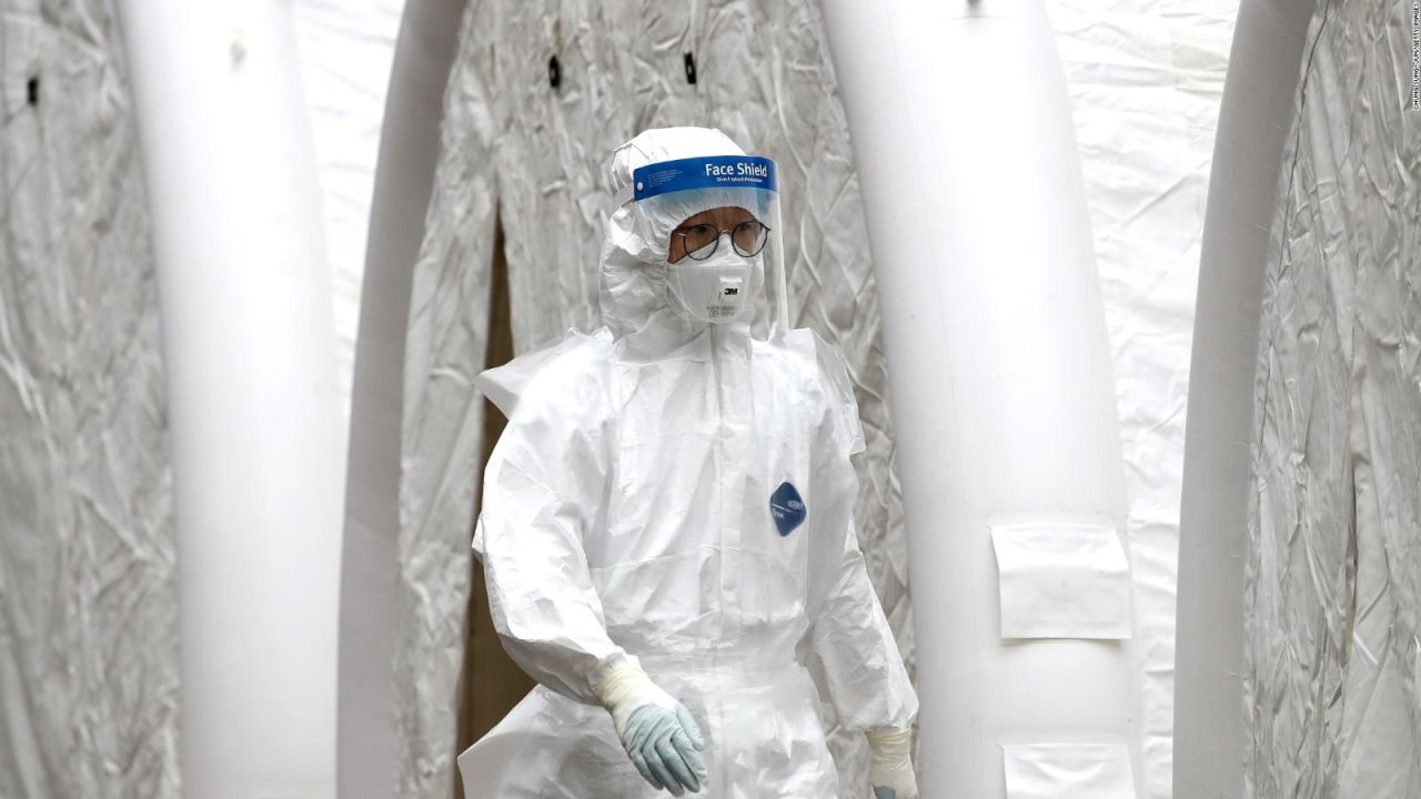 A medic is seen in a coronavirus treatment center in the South Korean capital of Seoul. 