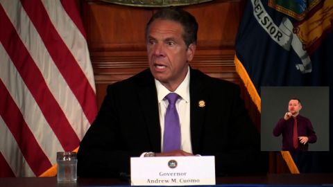 New York Gov. Andrew Cuomo speaks during a coronavirus briefing in Albany, New York, on June 2.