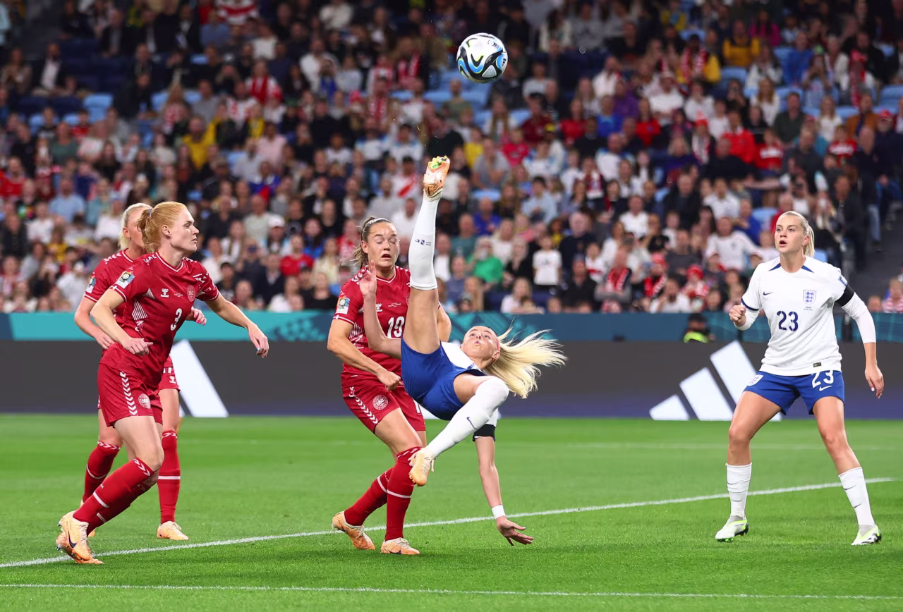 England's Chloe Kelly in action.