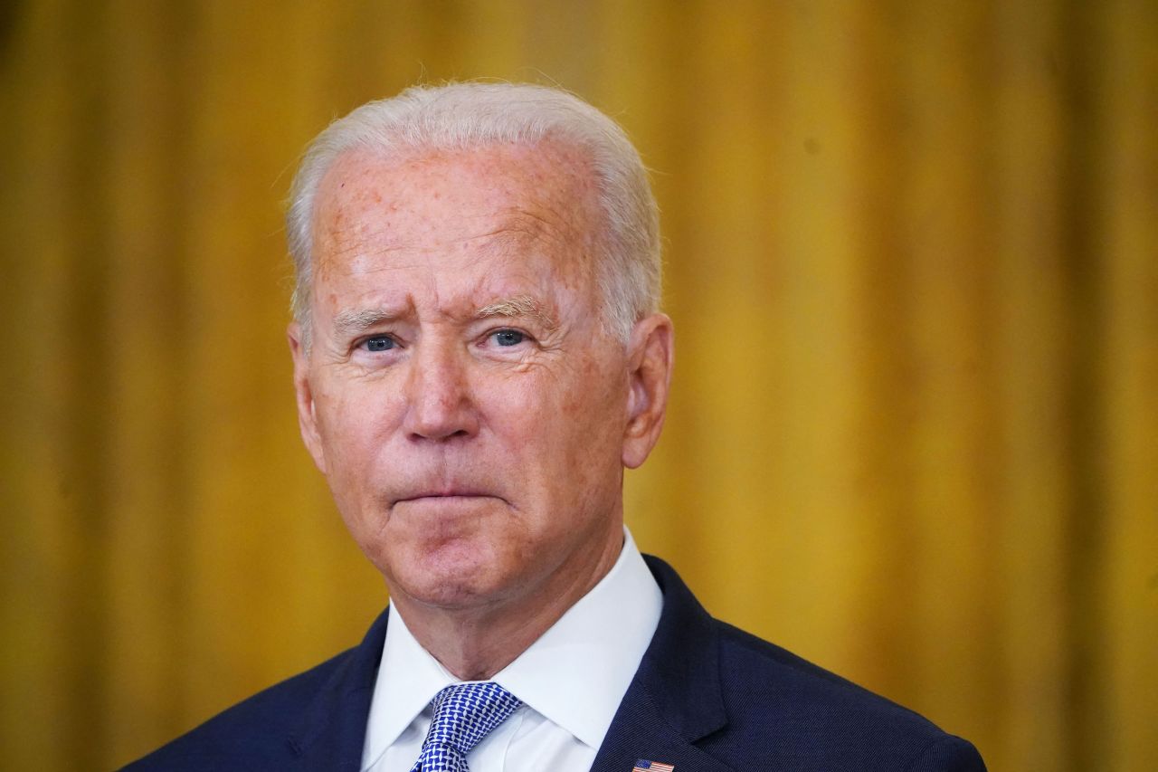 US President Joe Biden speaks at the White House in Washington, DC, on August 12, 2021.