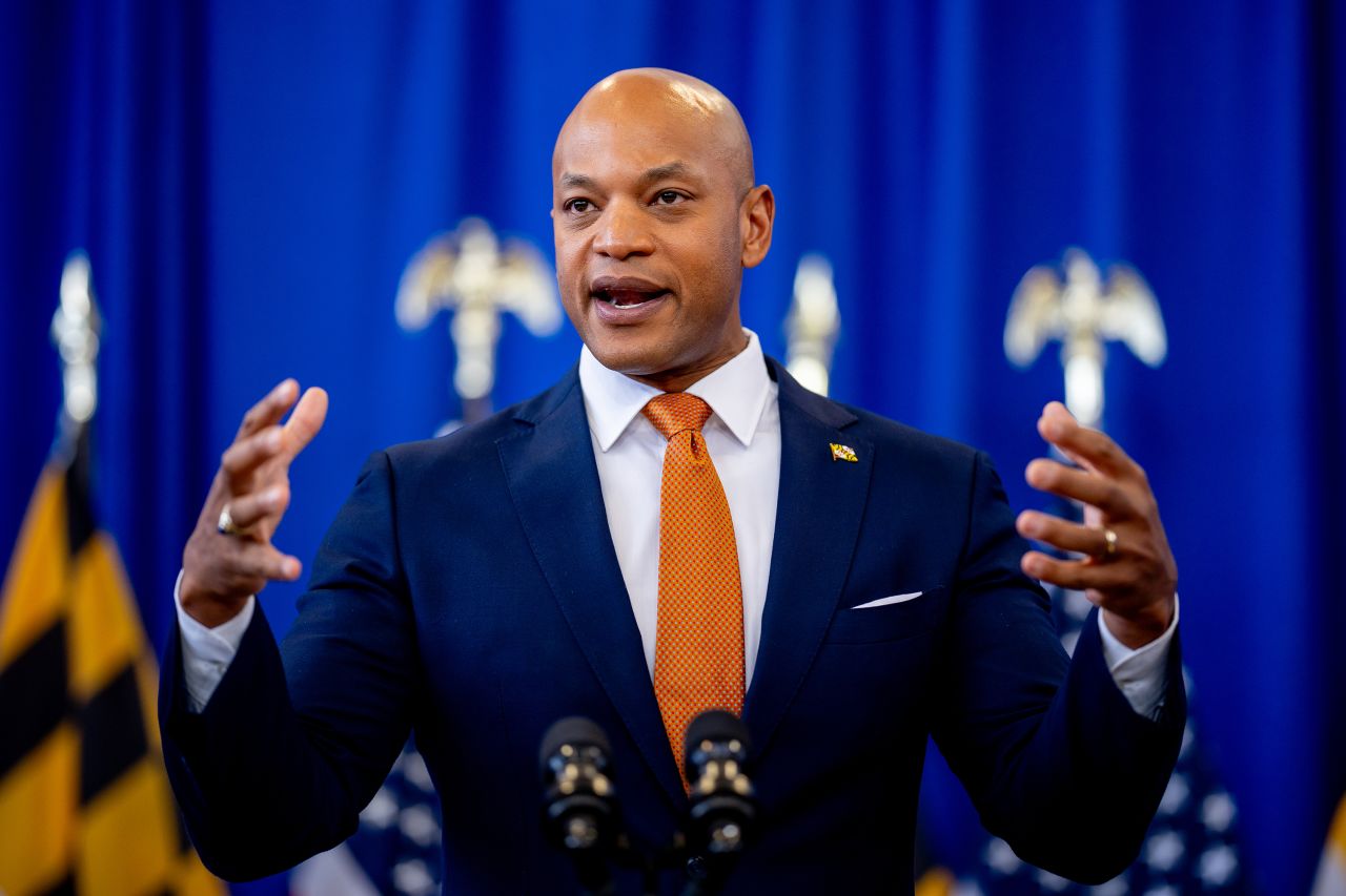 Maryland Gov. Wes Moore speaks at a campaign event on June 7, in Landover, Maryland. 