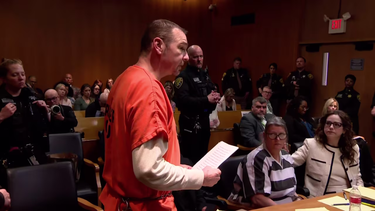 James Crumbley addresses the court on Tuesday.