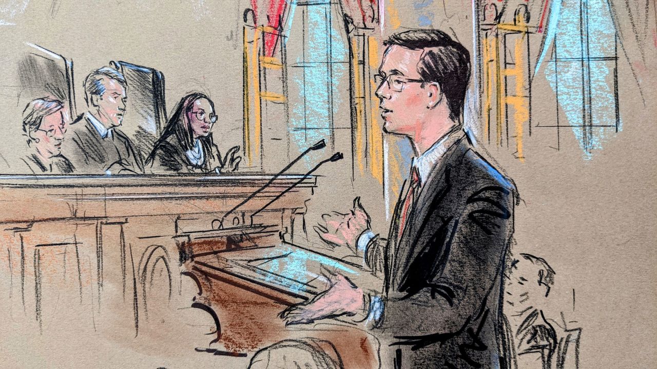 North Carolina Solicitor General Ryan Park speaks to the Supreme Court on Monday.