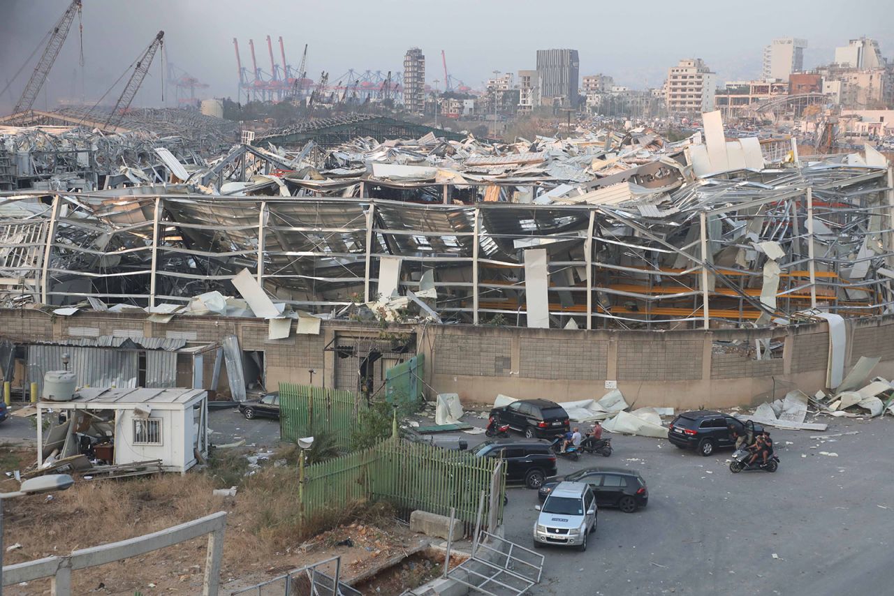 Damaged buildings are seen after the explosion at the port of Beirut, Lebanon, August 4. 