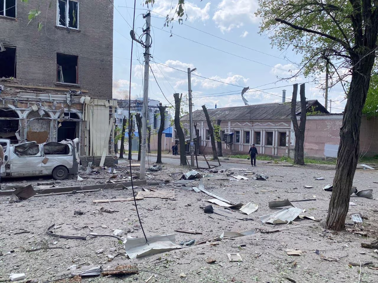 Damage in Kostiantynivka following Russian shelling on May 13. 