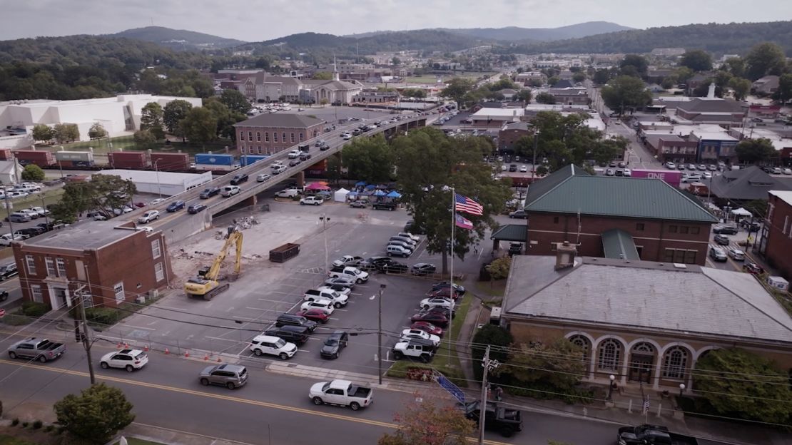 Aerial view of Dalton, Georgia