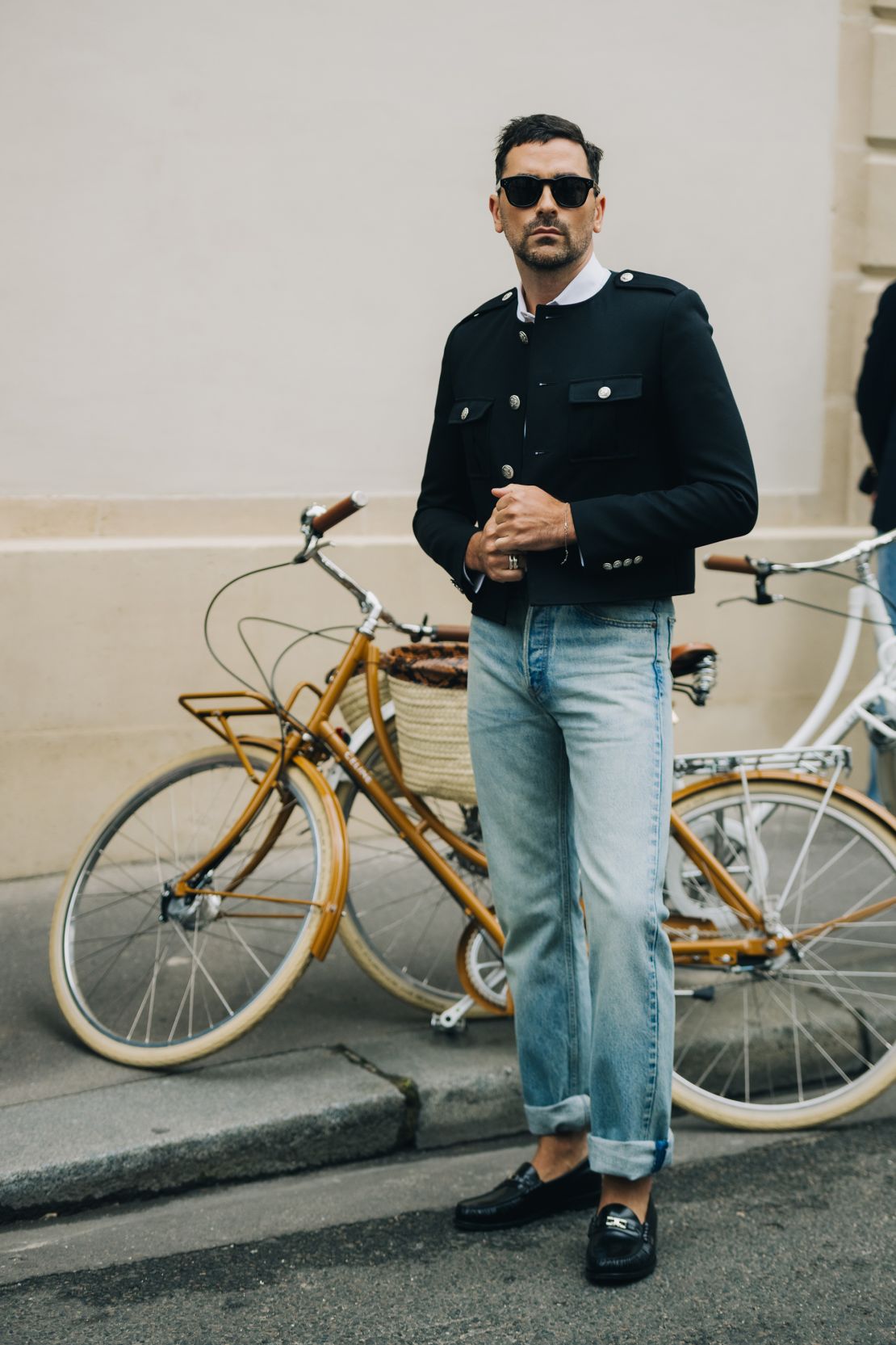 Multi-hyphenate actor and fimmaker Dan Levy is pictured outside the show.