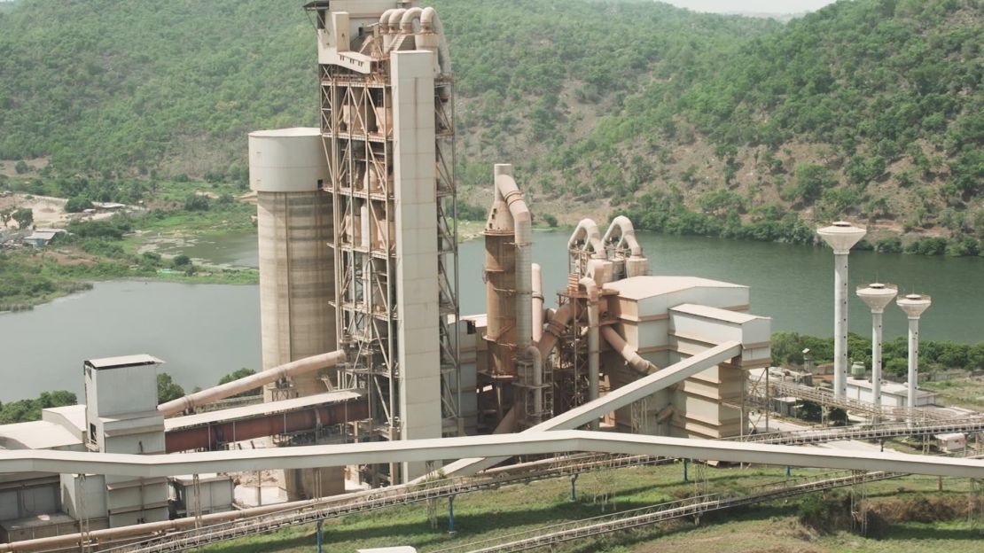 An aerial shot of the Obajana Cement Plant located in Kogi State, Nigeria. It's one of 10 cement plants operating under Dangote Cement.