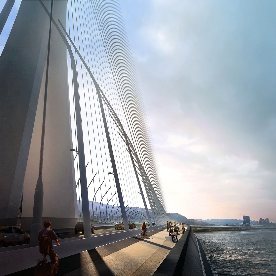 How the Danjiang Bridge will look upon its opening later this year.