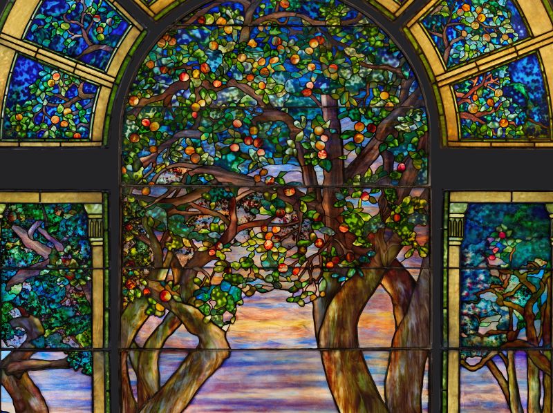 Stained outlet glass window