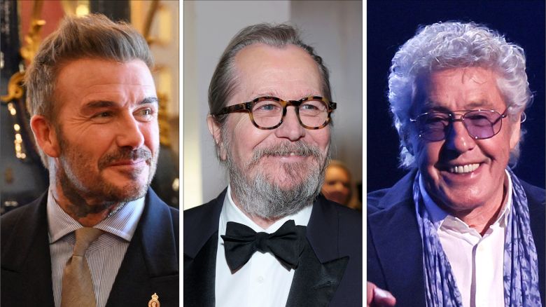 David Beckham, Gary Oldman and Roger Daltrey.