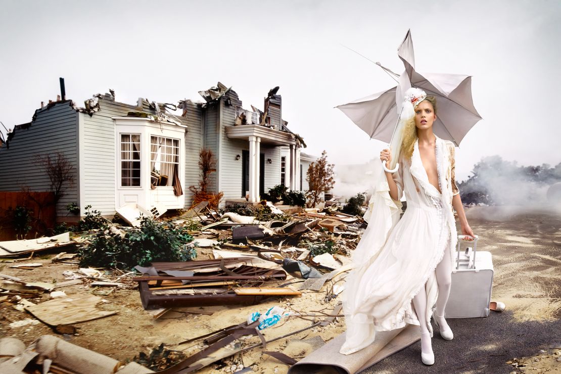 The Vogue Italia editorial was photographed before Hurricane Katrina, but published shortly after the natural disaster.