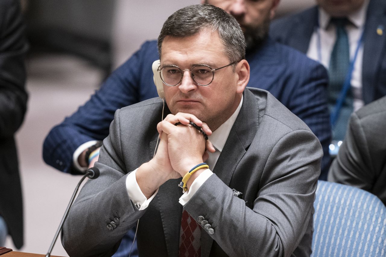 Ukrainian Foreign Minister Dmytro Kuleba attends the security council meeting "Maintenance of Peace and Security of Ukraine" at UN headquarters in New York on September 22.