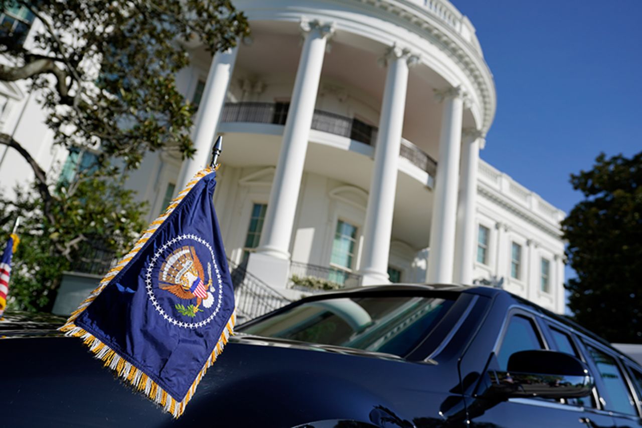 A vehicle sits outside the White House on Tuesday, Nov. 3, 2020, in Washington. 