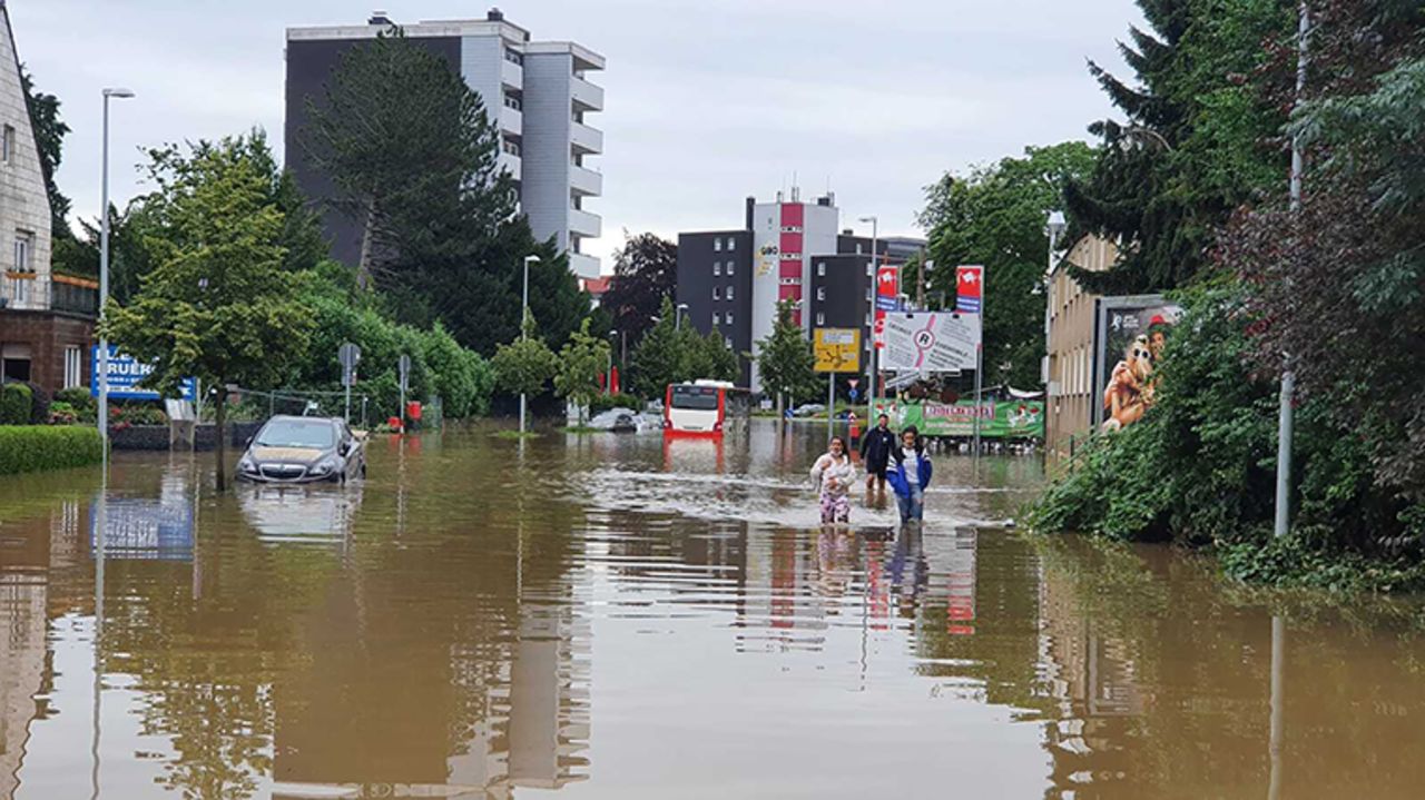 A view of flooded area after severe rainstorm and flash floods hit western states of Rhineland-Palatinate and North Rhine-Westphalia in Germany on July 15. 
