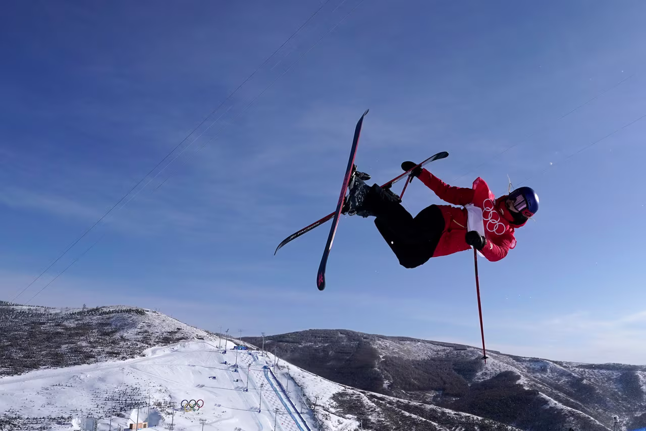 Eileen Gu competes during the women's halfpipe finals on February 18.