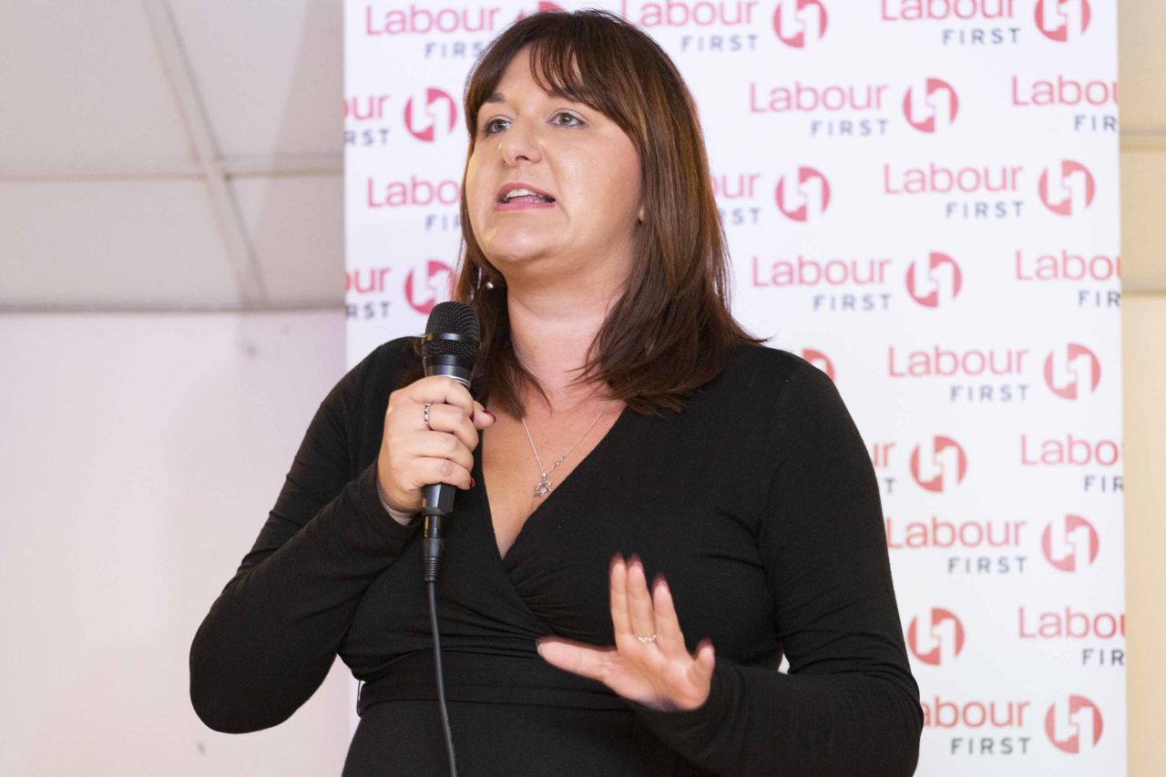 Ruth Smeeth speaks at an event on the fringe of the 2019 Labour Party conference in Brighton, England on September 22. Photo: Nicola Tree/Getty Images