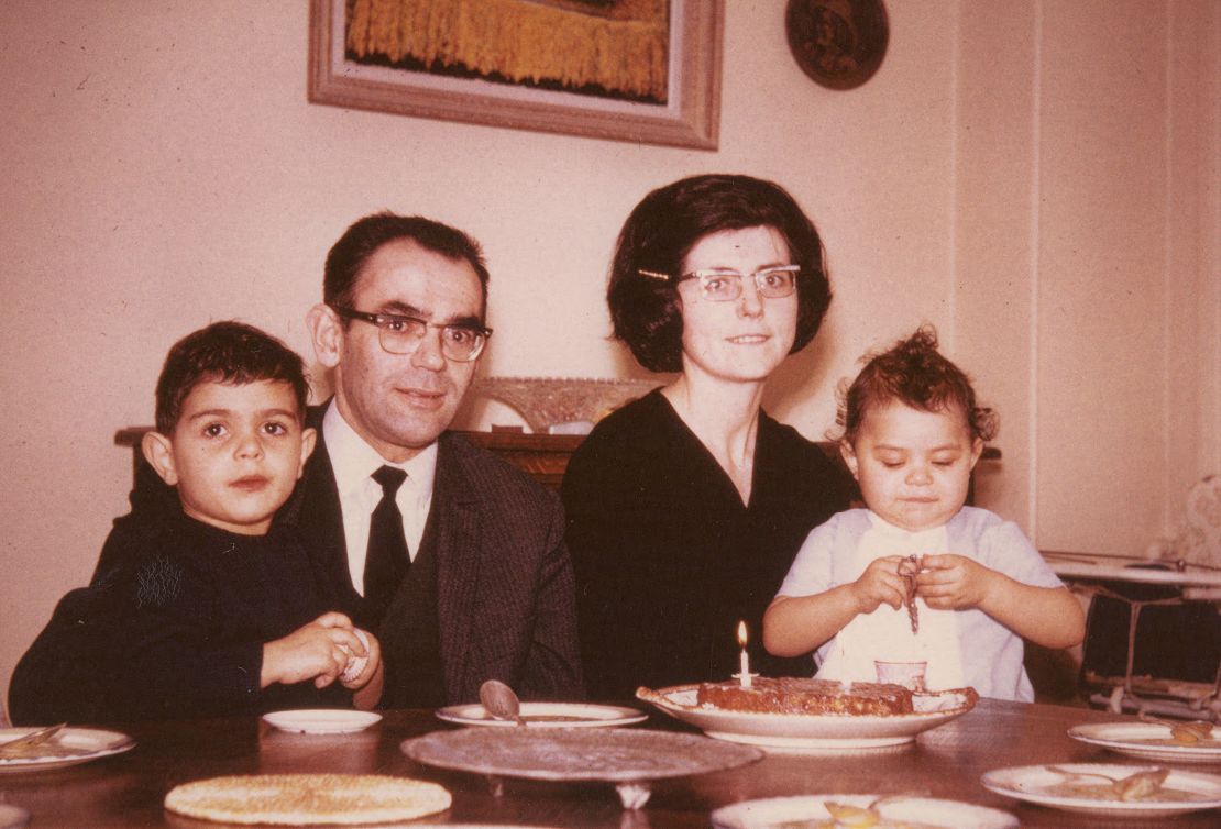 Dominique Crenn, right, as a young child with her family in France, April 1967.