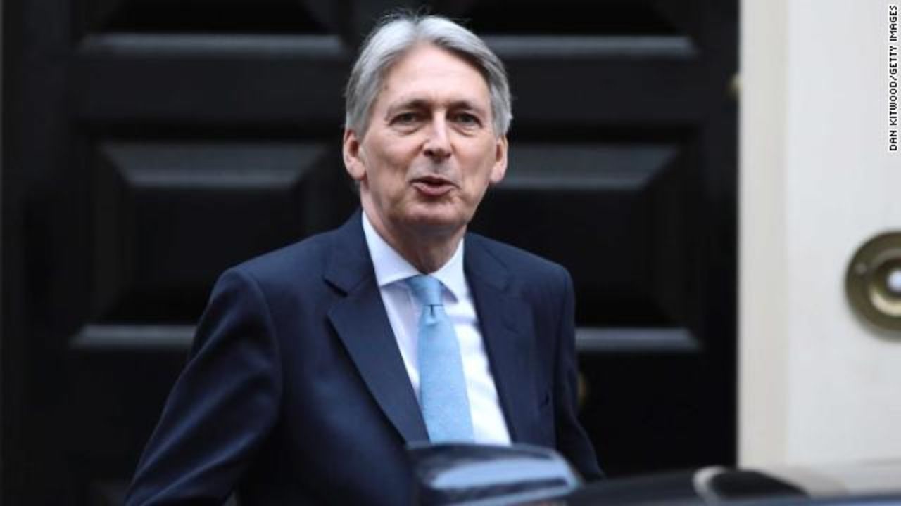 Chancellor of the Exchequer Philip Hammond leaves 10 Downing Street on Wednesday morning.