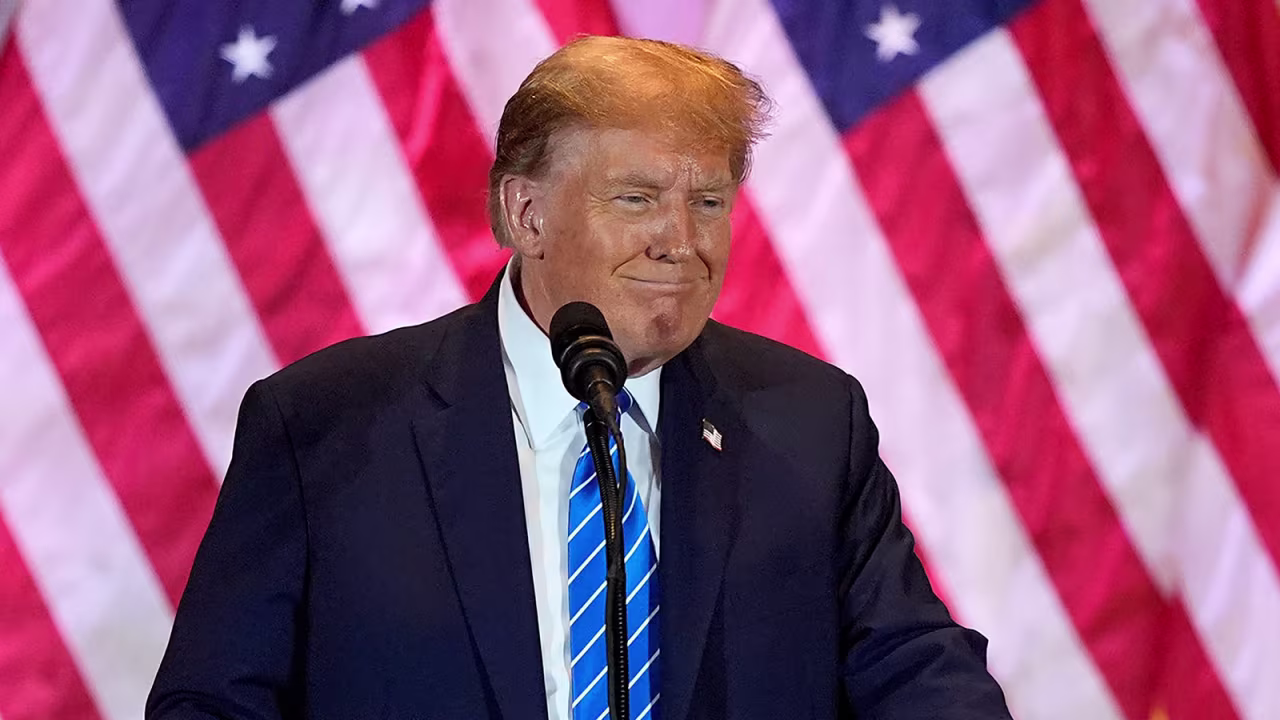 Republican presidential candidate Donald Trump speaks at a Super Tuesday election night party, Tuesday, March 5, at Mar-a-Lago in Palm Beach, Florida.