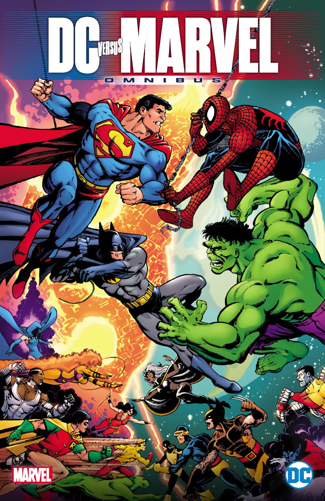 The "DC Versus Marvel Omnibus," to be released August 6, 2024, is a collection of various crossover comics, and just the second collaboration by DC and Marvel in two decades.