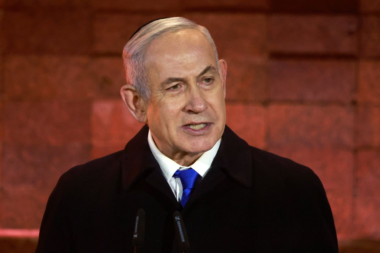 Israeli Prime Minister Benjamin Netanyahu speaks in Jerusalem on May 5. 