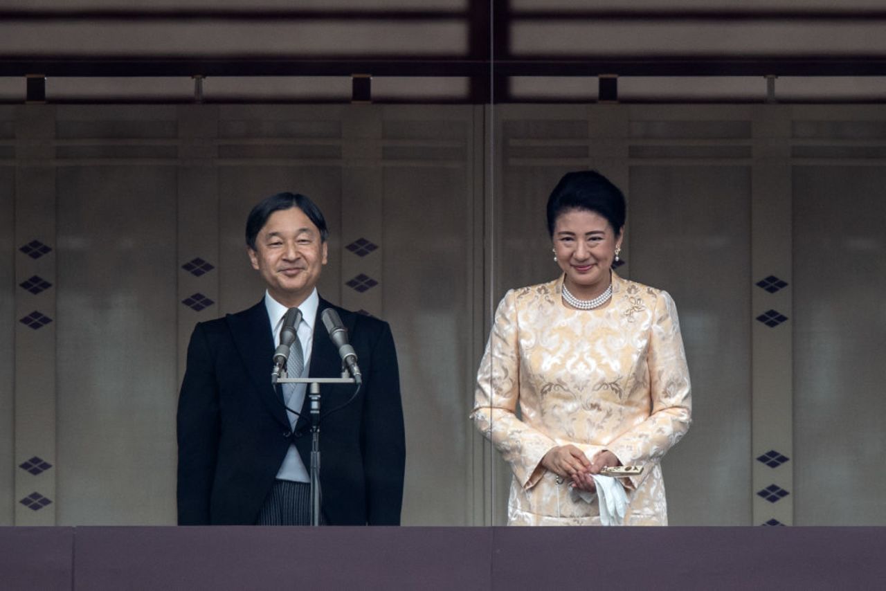 Japan's Empress Masako and Emperor Naruhito at the Imperial Palace in Tokyo, Japan, on January 2.